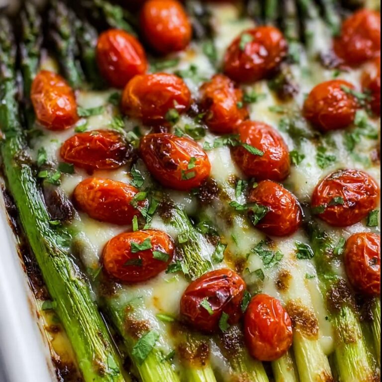 Parmesan Roasted Asparagus with Tomatoes & Balsamic Recipe