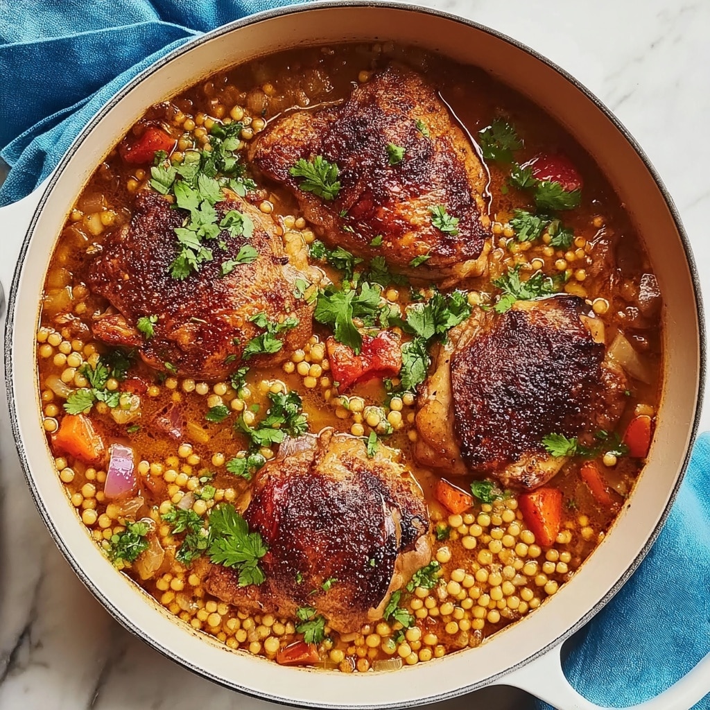 Chicken Thighs With Spiced Couscous and Carrots Recipe - Recipe Image