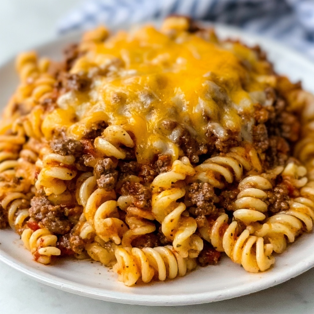 Cheesy Sloppy Cheeseburger Pasta Recipe - Recipe Image