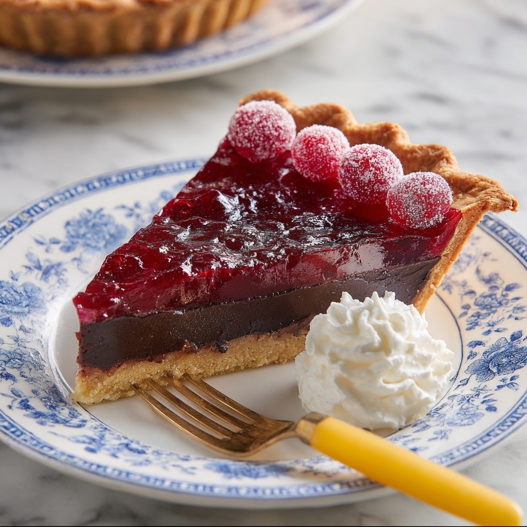 Cranberry Fudge Pie with Candied Cranberries Recipe - Recipe Image