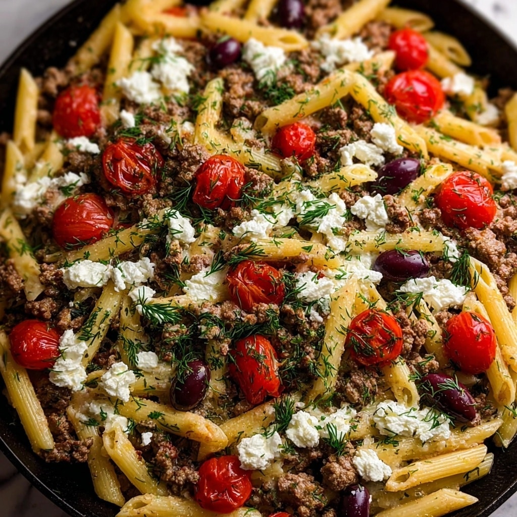 One-Pot Greek Gyro Pasta Bake Recipe - Recipe Image