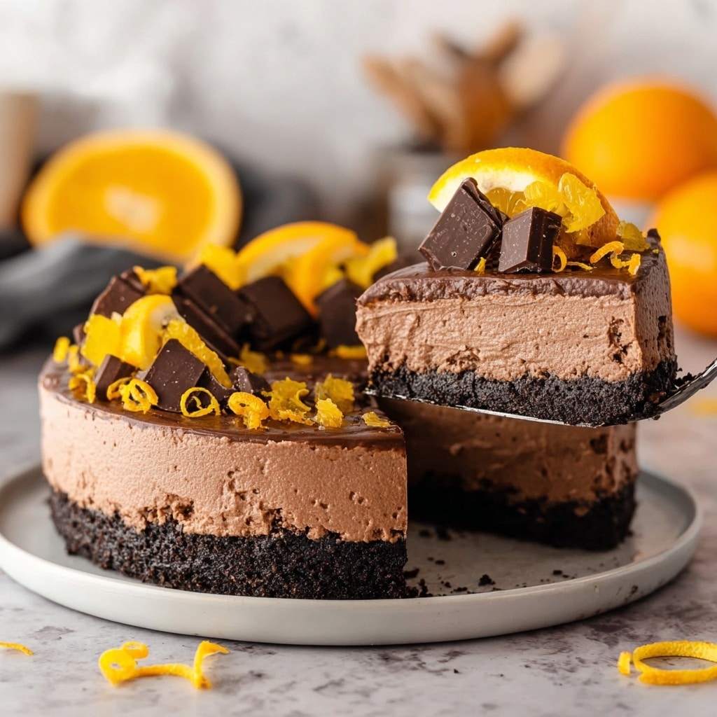 Chocolate Orange Vegan Cheesecake Recipe - Recipe Image