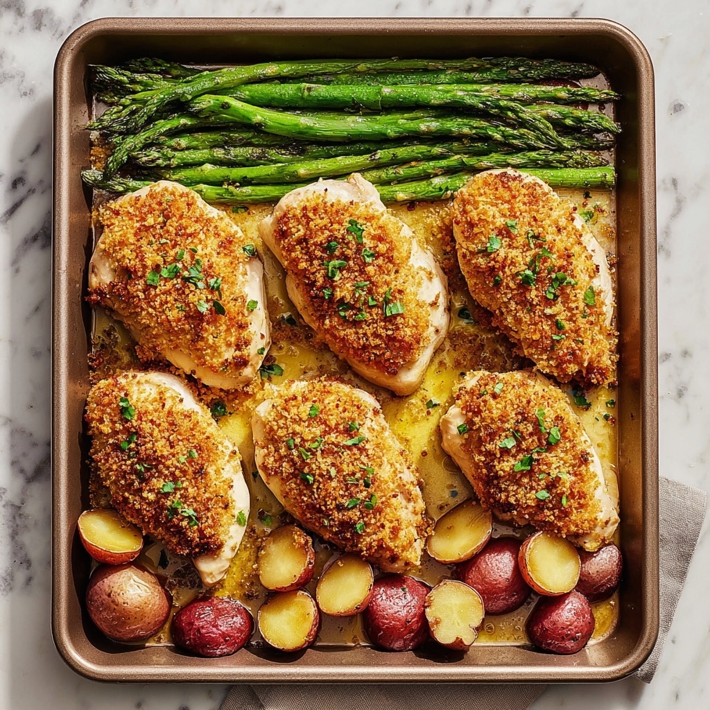Parmesan Crusted Chicken Sheet Pan Dinner Recipe - Recipe Image