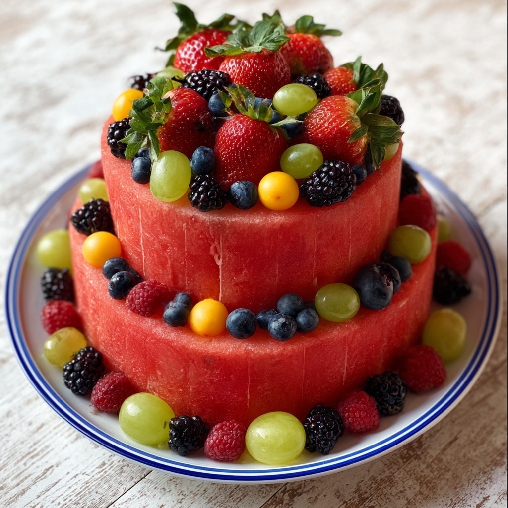 Fresh Fruit Watermelon Cake Recipe