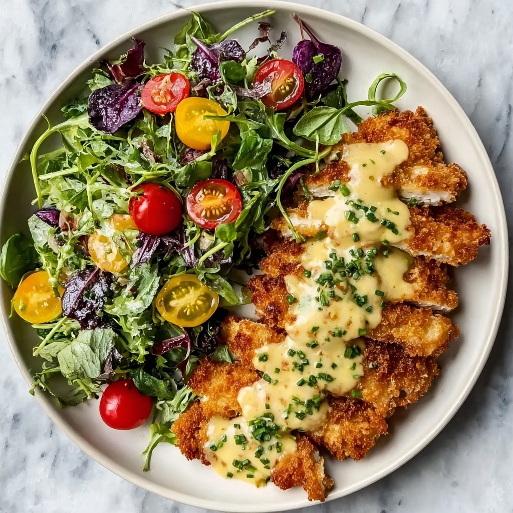 Pretzel Crusted Chicken with Cheddar Mustard Sauce Recipe - Recipe Image