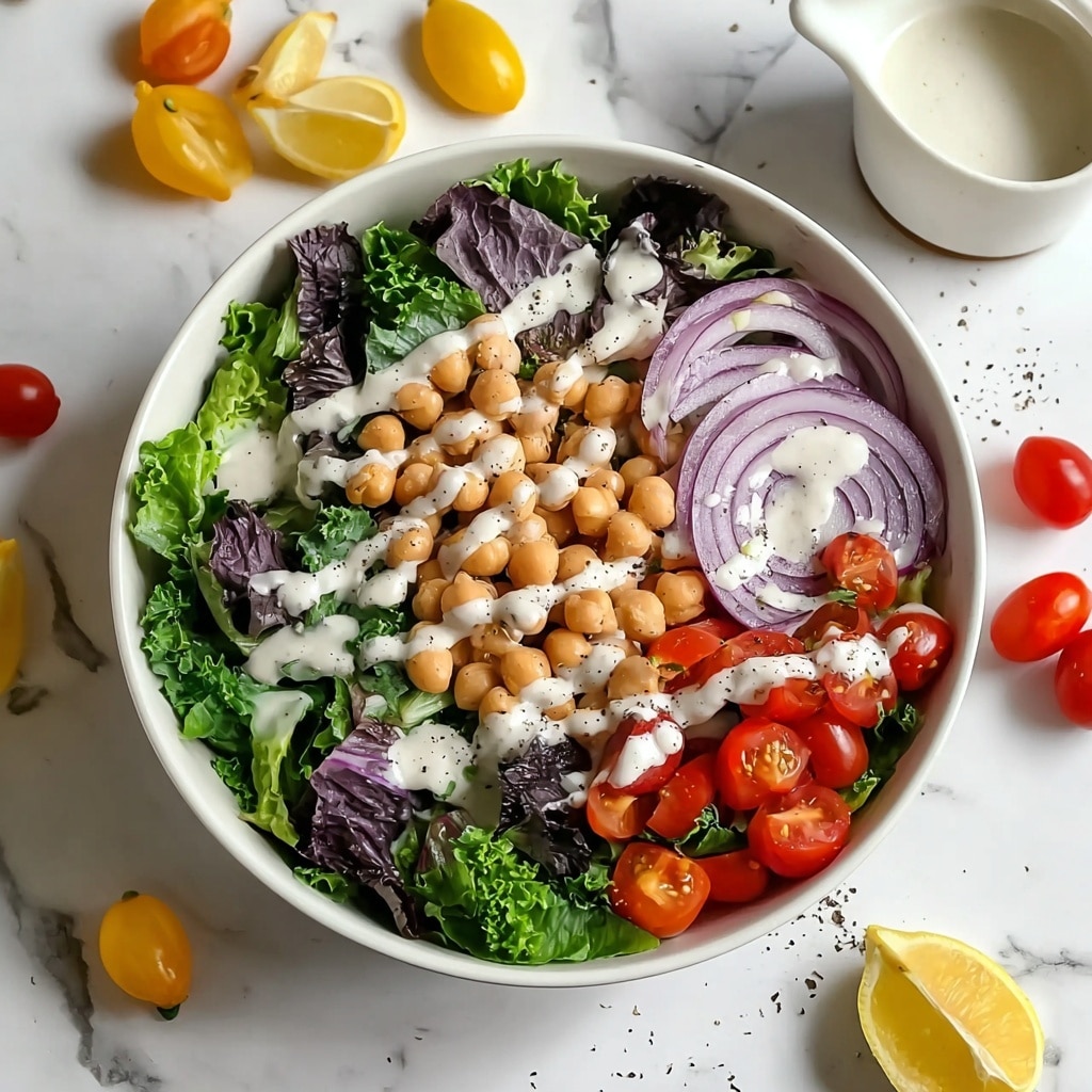 Green Salad with Lemon Tahini Dressing Recipe