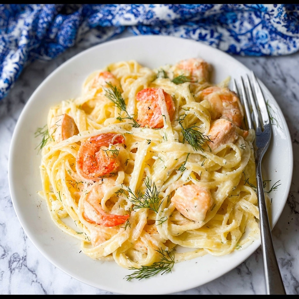 Shrimp and Salmon Alfredo Recipe - Recipe Image
