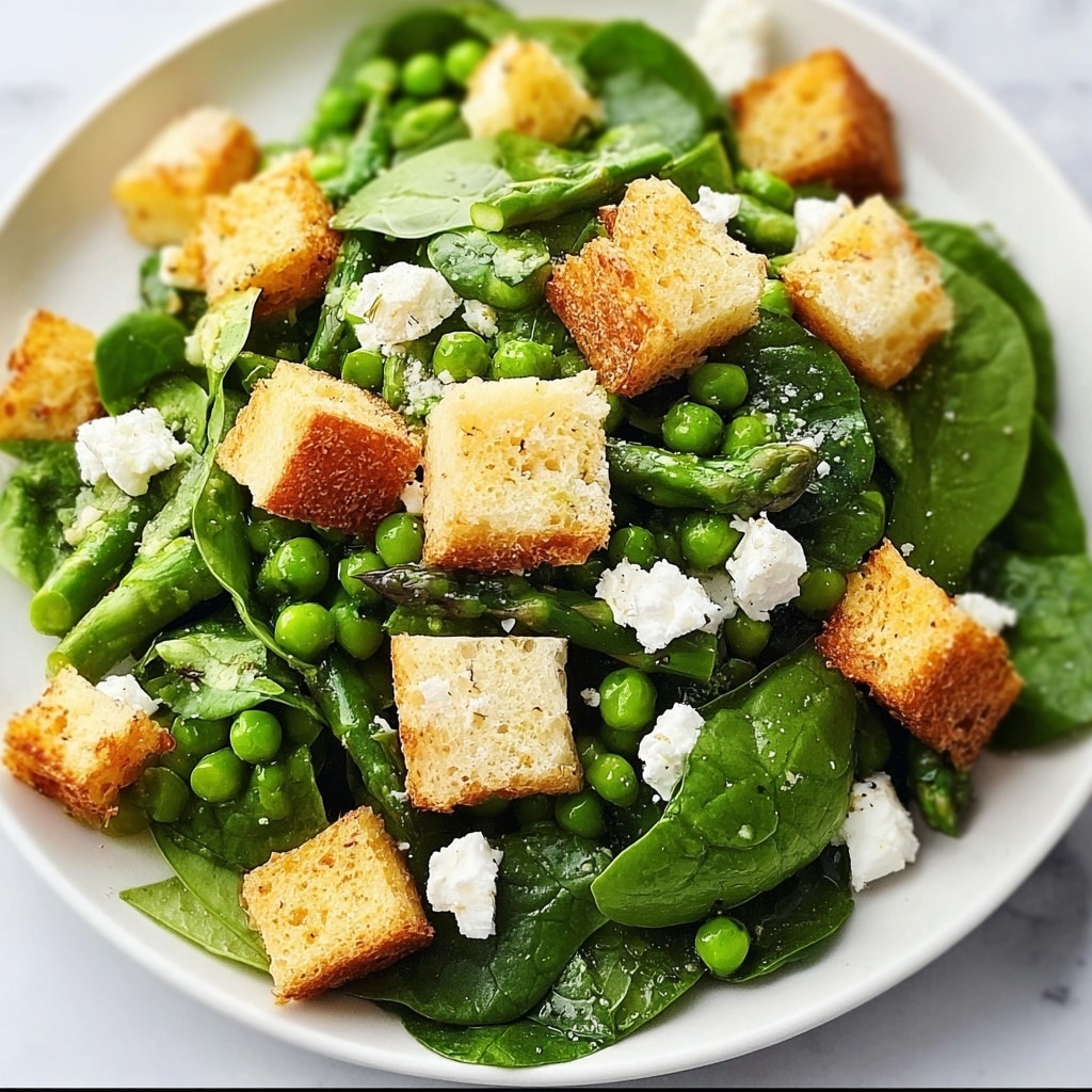 Spring Panzanella Salad with Roasted Asparagus and Feta Recipe - Recipe Image