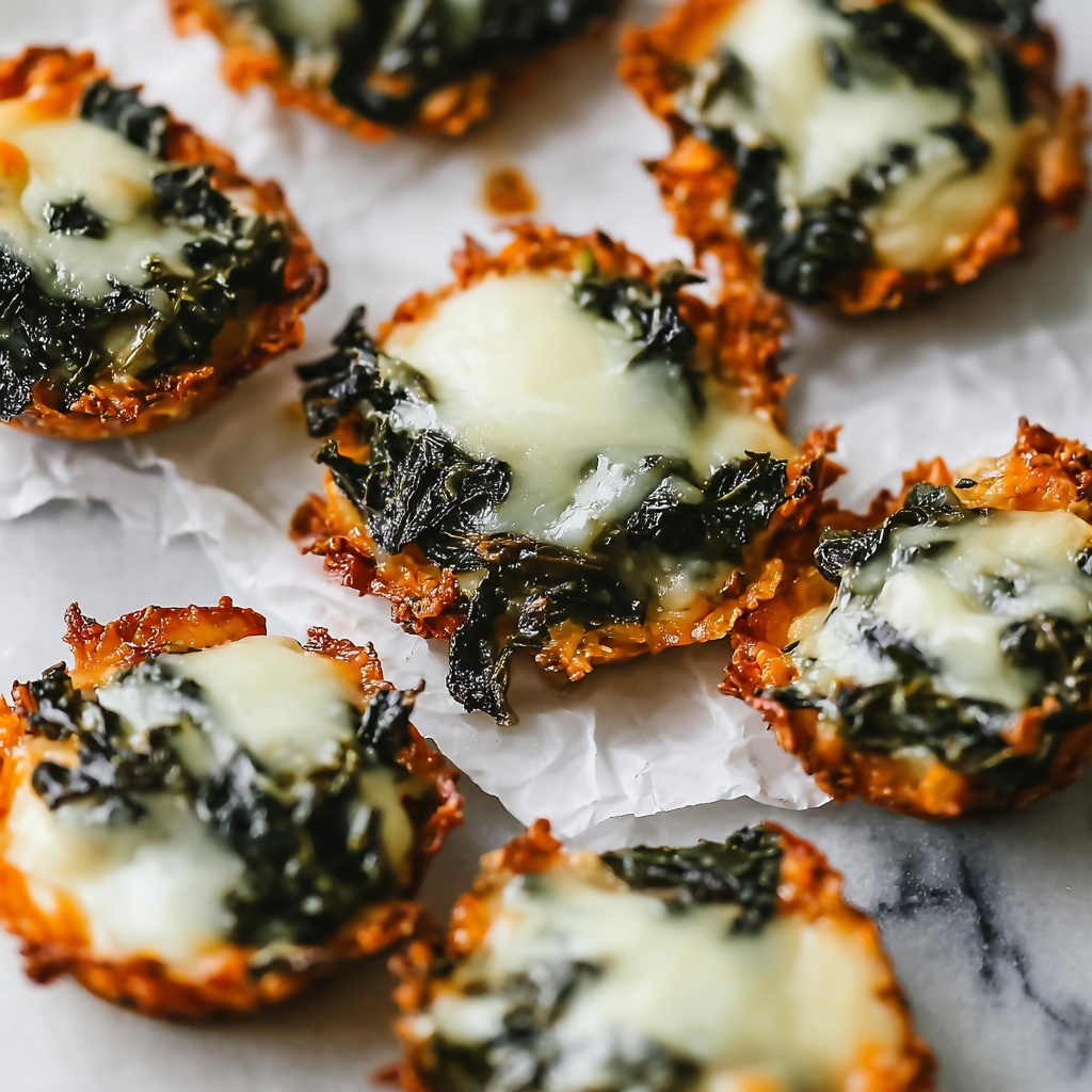 Spinach Dip Cheese Crisps Recipe