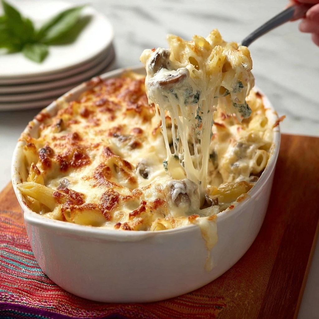 Cheesy Spinach Dip Chicken Pasta Recipe - Recipe Image