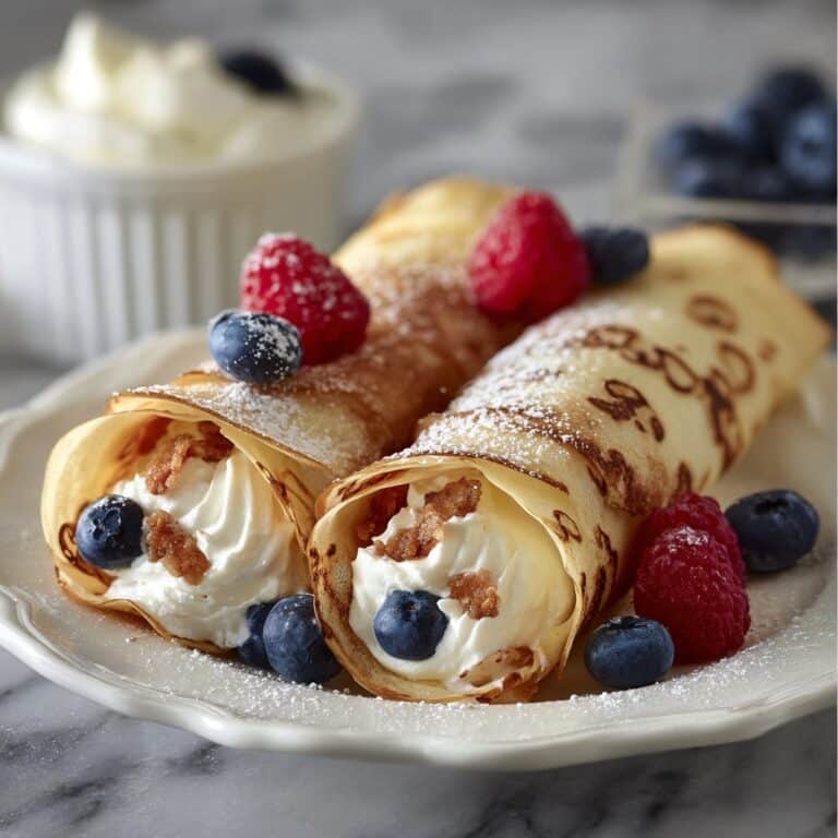 Cheesecake Crepe Roll-Ups Recipe