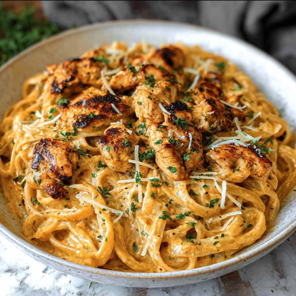 Creamy Cowboy Butter Chicken Linguine Recipe - Recipe Image