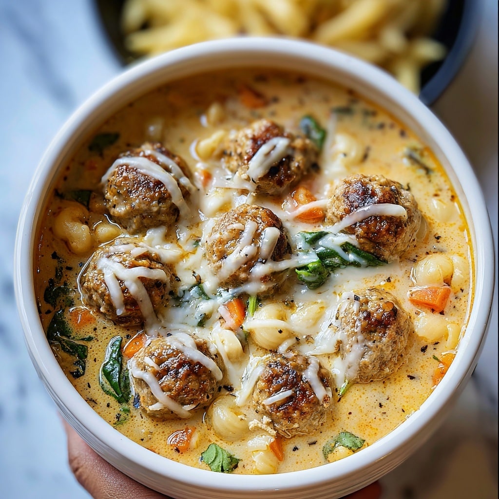 Creamy Italian Meatball Soup Recipe - Recipe Image