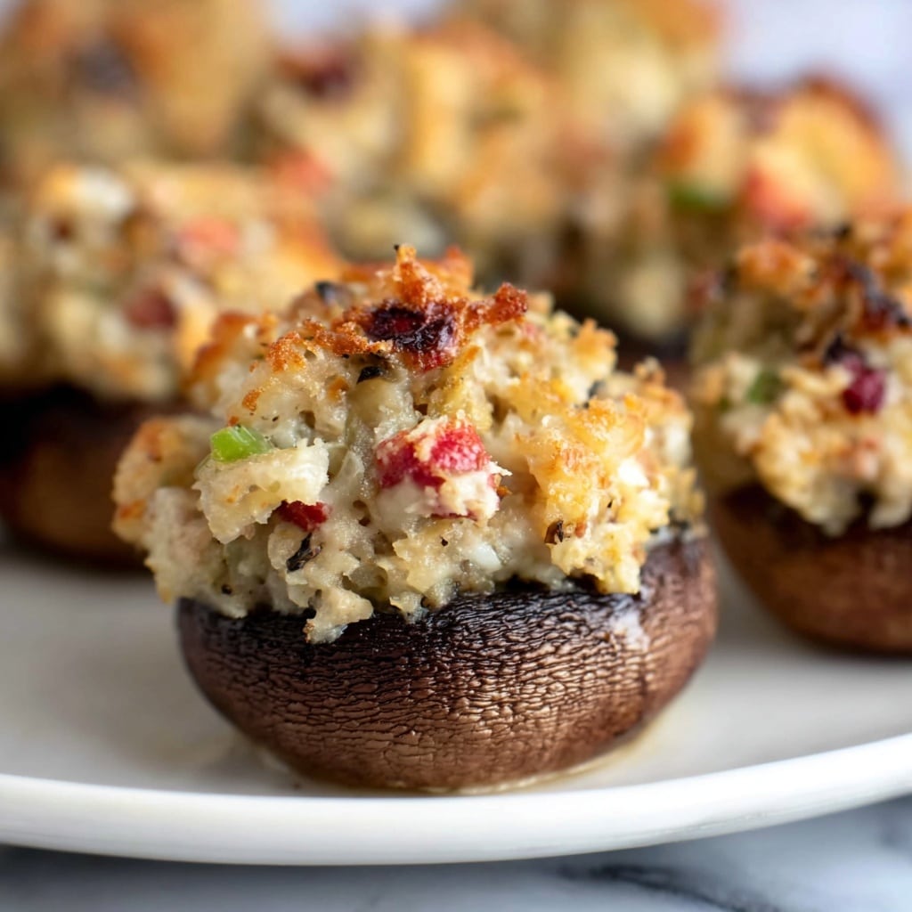 Creamy Crab Stuffed Mushrooms Recipe - Recipe Image