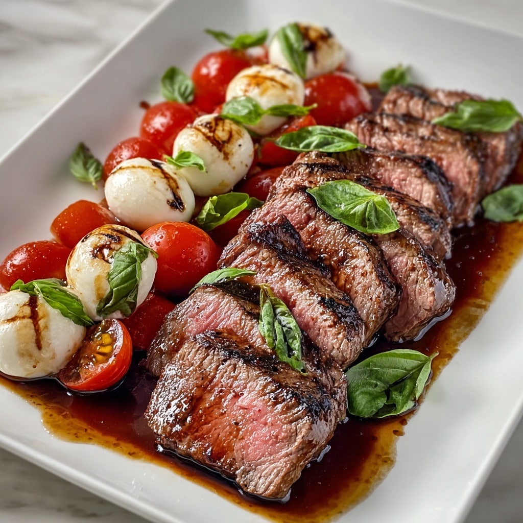 Balsamic Caprese Grilled Flank Steak Recipe - Recipe Image
