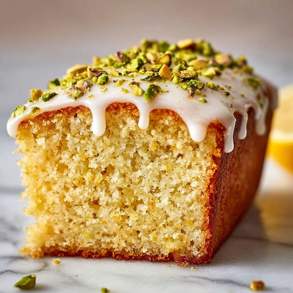 Pistachio Lemon Loaf Cake with Lemon Glaze Recipe - Recipe Image