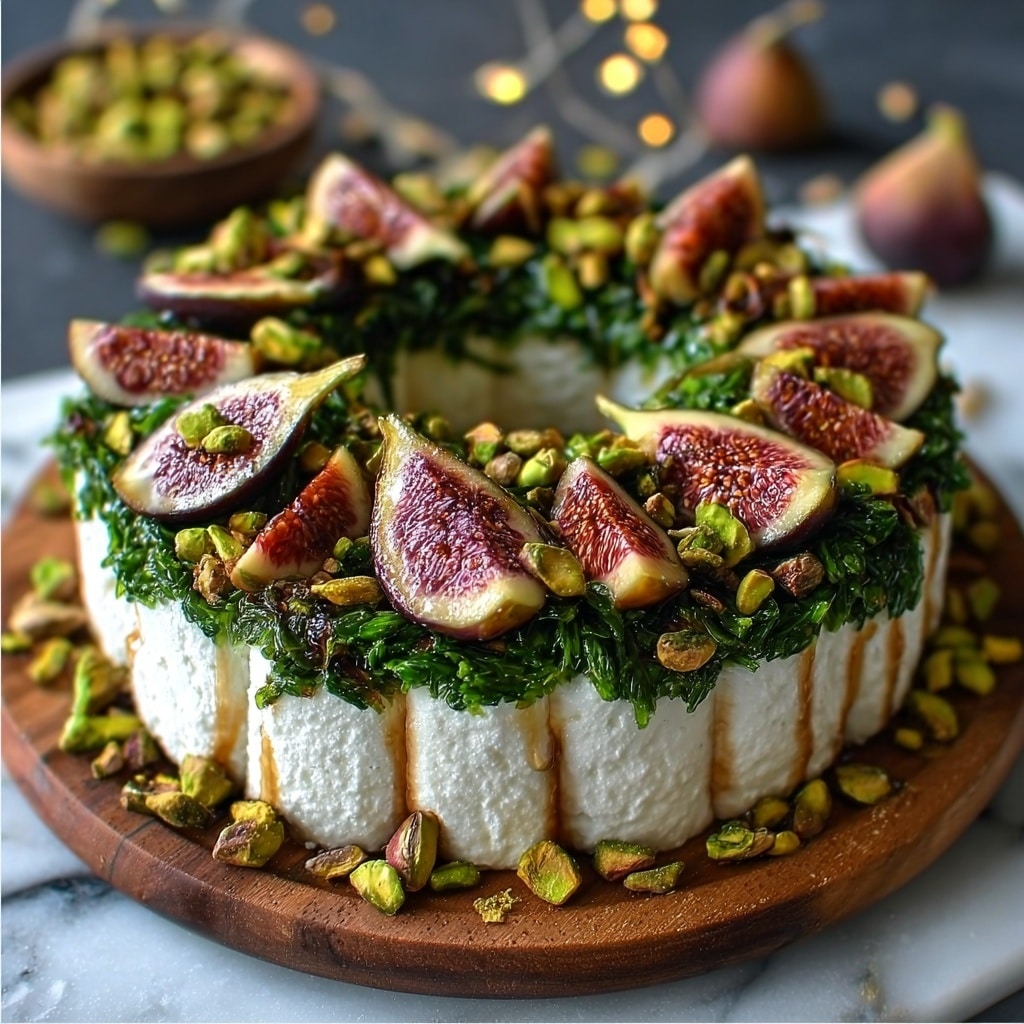 Fig Goat Cheese Pistachio Wreath Recipe - Recipe Image