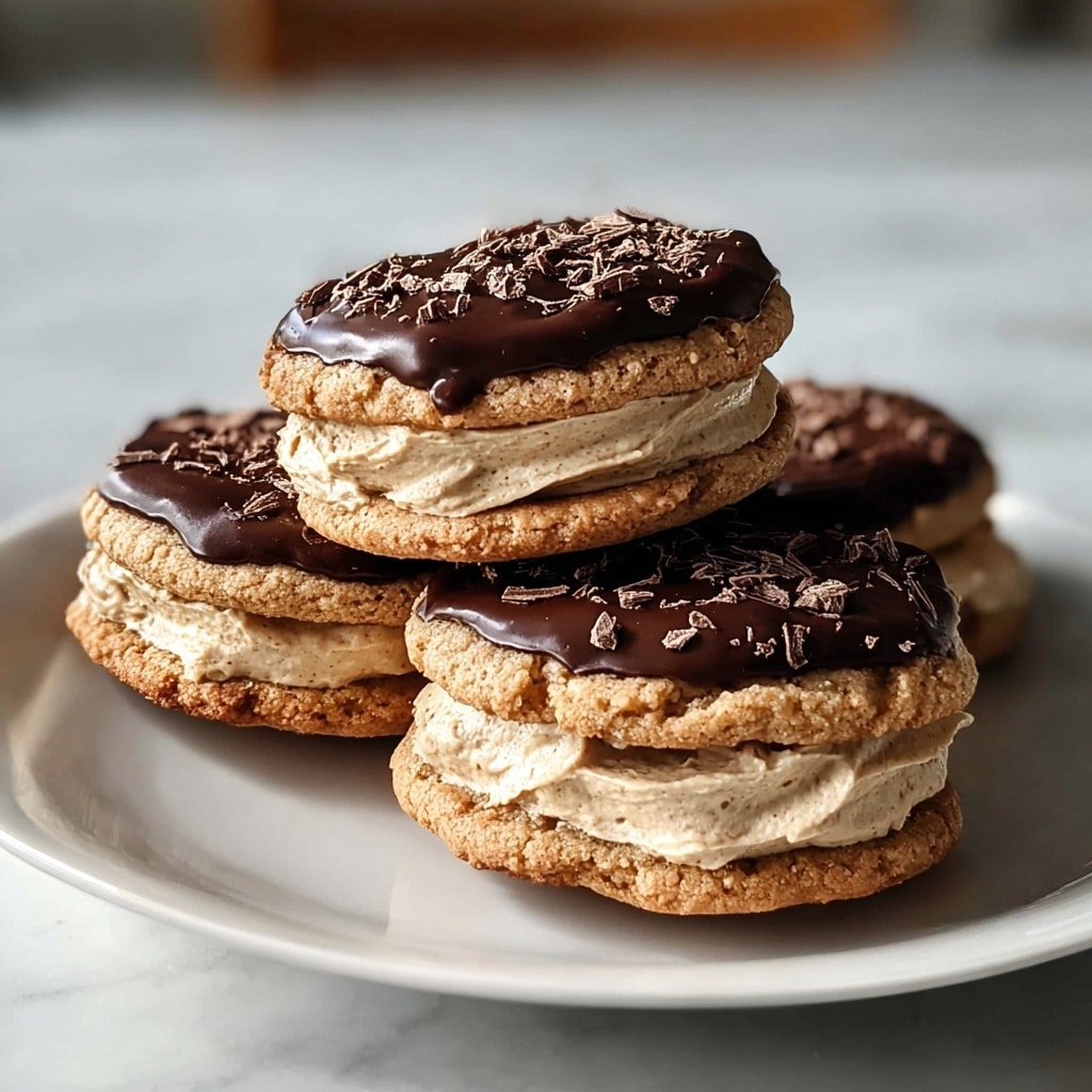 Coffee & Cream Cookies with Chocolate Hazelnut Filling Recipe - Recipe Image