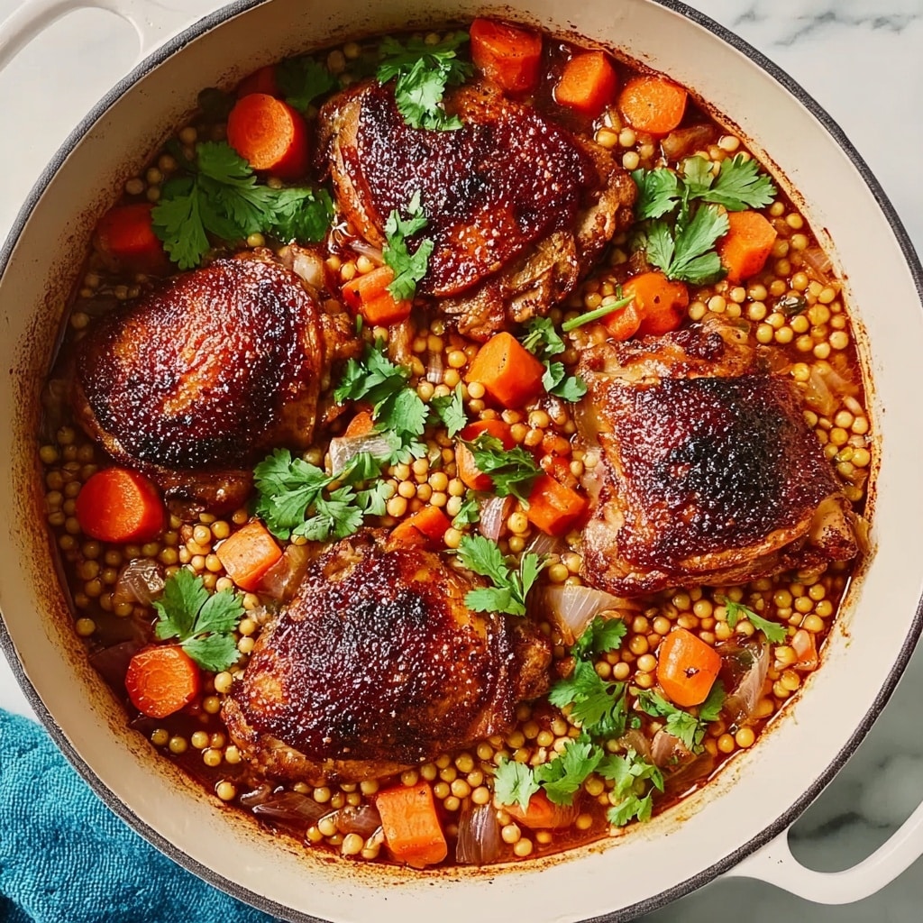 Chicken Thighs With Spiced Couscous and Carrots Recipe - Recipe Image