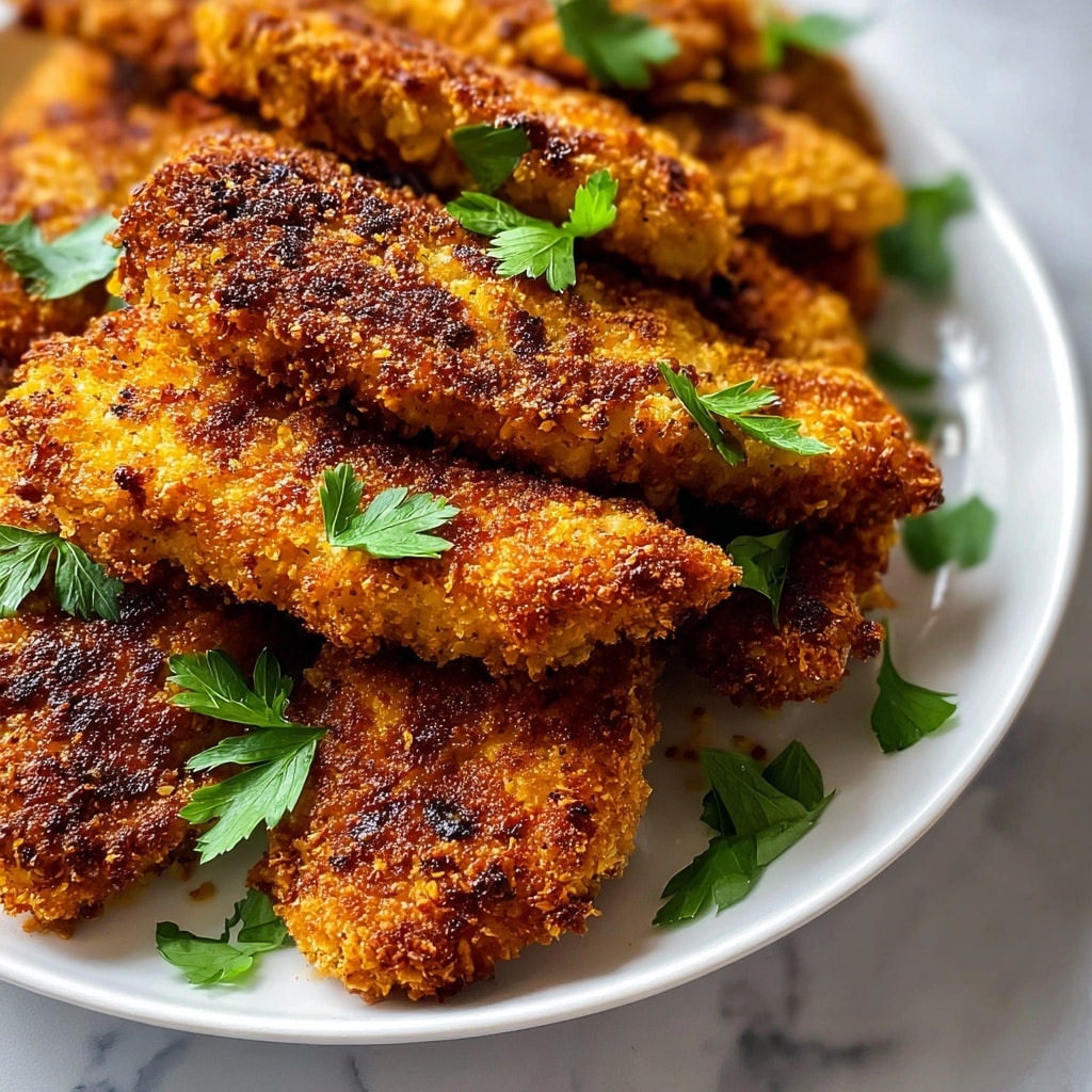 Coconut Chicken Strips: Crispy Baked and Fried Delight Recipe - Recipe Image