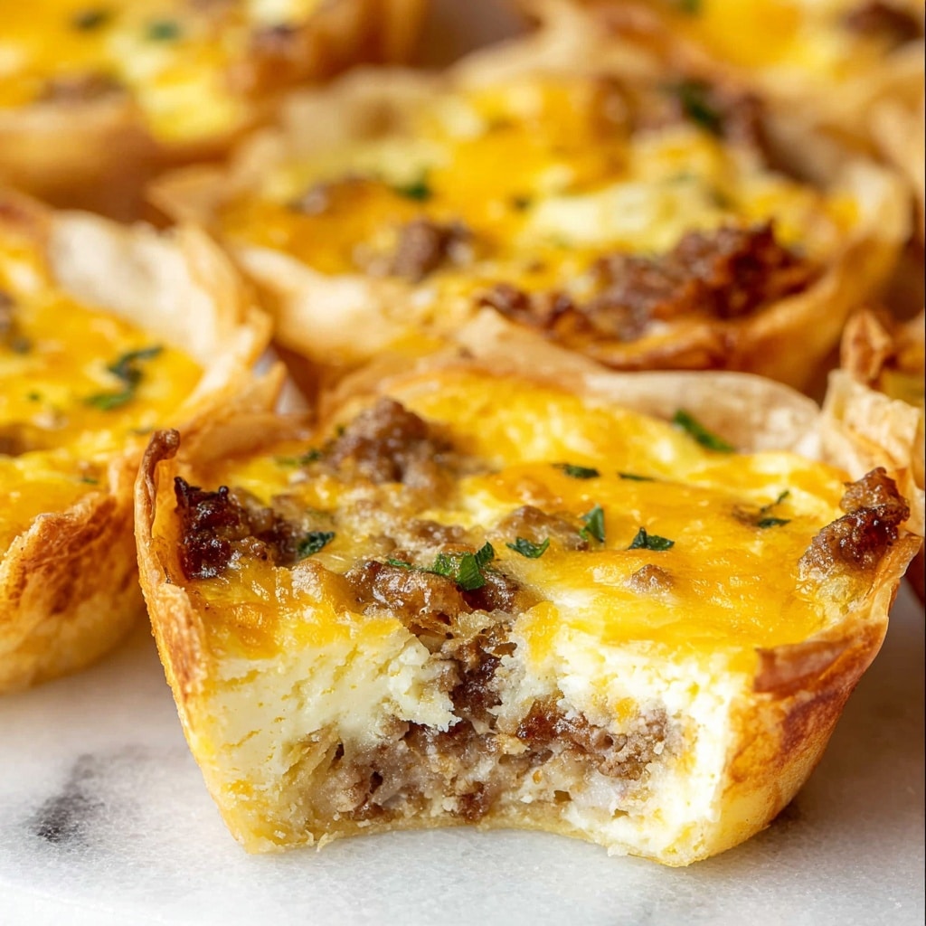 Sausage Wonton Quiches Recipe - Recipe Image