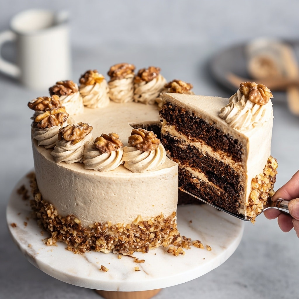 Vegan Coffee Walnut Cake Recipe - Recipe Image