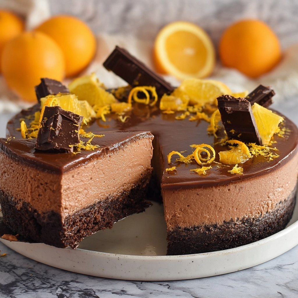 Chocolate Orange Vegan Cheesecake Recipe - Recipe Image