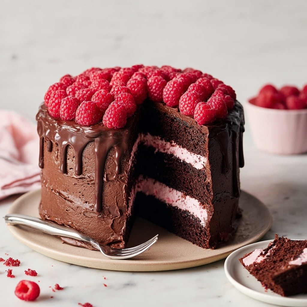 Vegan Raspberry Chocolate Cake Recipe - Recipe Image