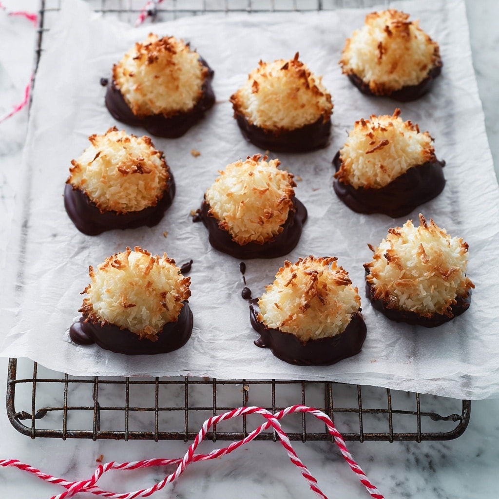 Elsa's Chocolate Dipped Macaroons Recipe - Recipe Image