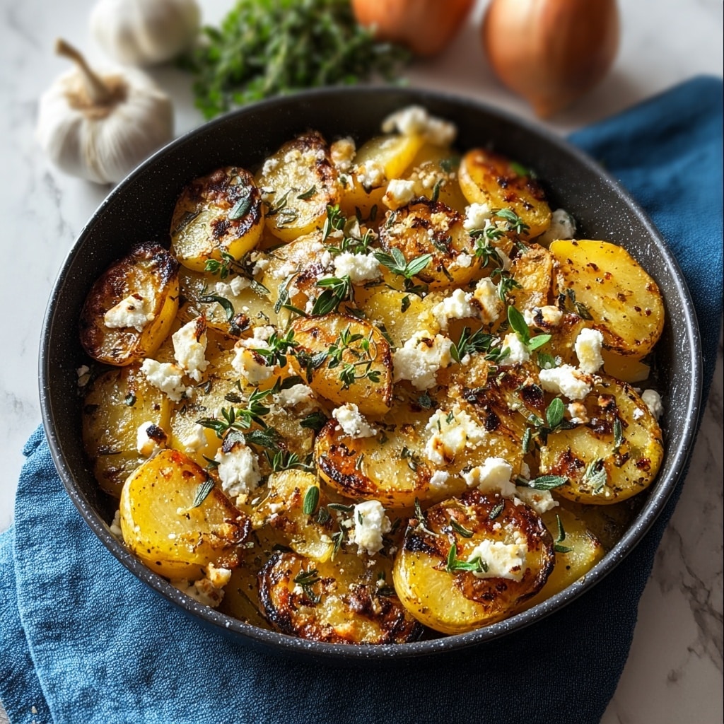 Roasted Potatoes with Baked Feta and Garlic Recipe - Recipe Image