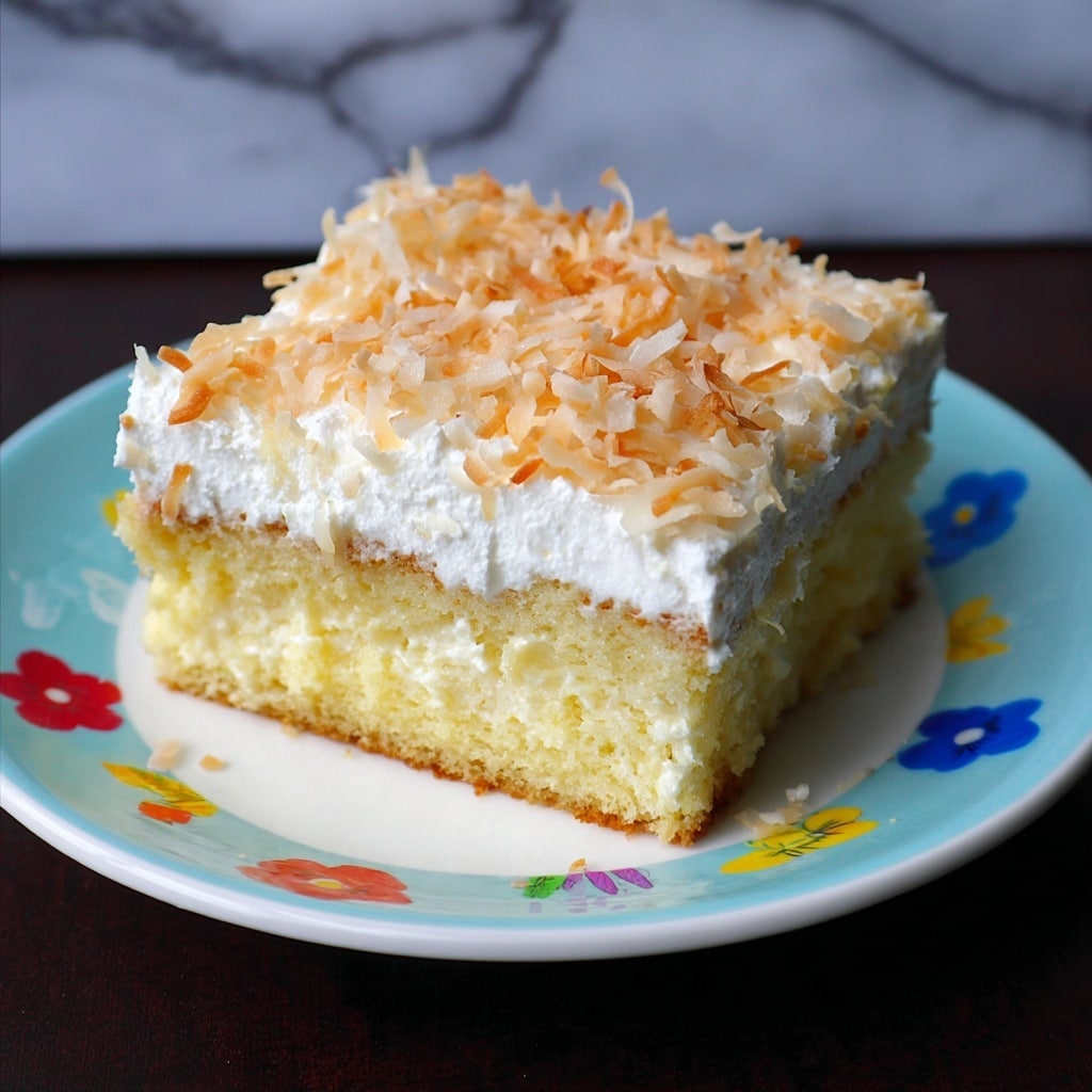Easy Hawaiian Pineapple Coconut Poke Cake Recipe - Recipe Image