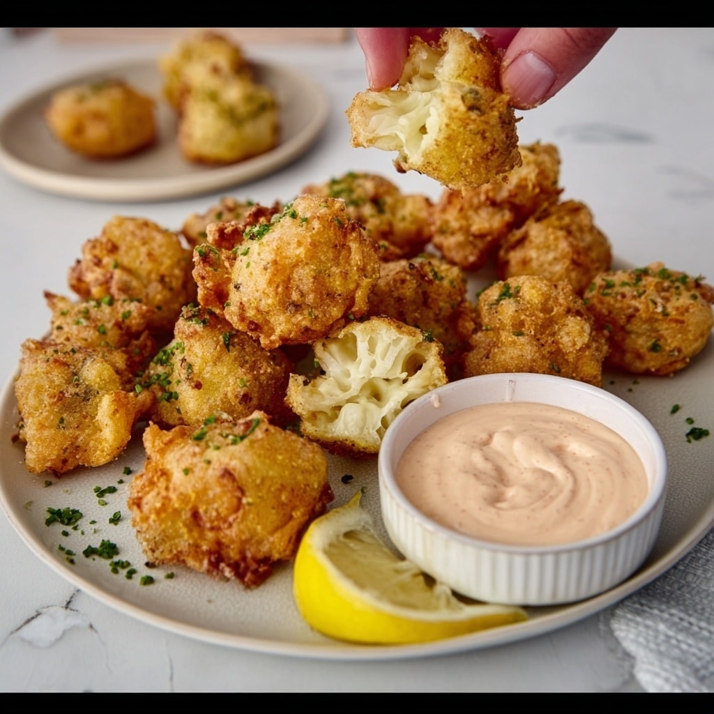 Crab Beignets with Remoulade Dipping Sauce Recipe - Recipe Image