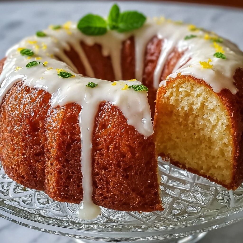 Vanilla Buttermilk Pound Cake with Cream Cheese Glaze Recipe - Recipe Image
