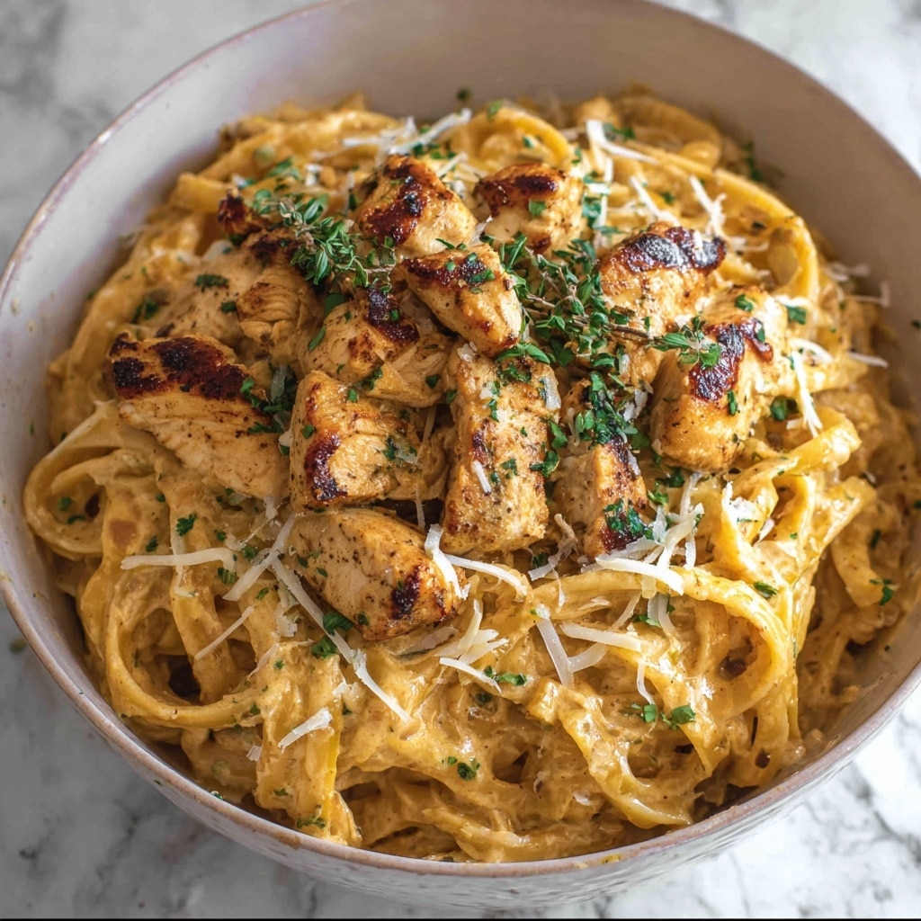 Creamy Cowboy Butter Chicken Linguine Recipe - Recipe Image