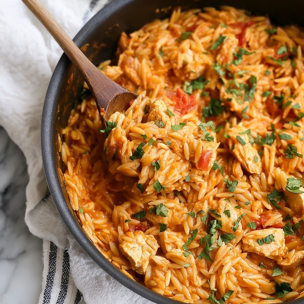 Creamy Tomato Orzo with Chicken Recipe - Recipe Image