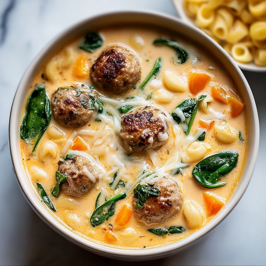 Creamy Italian Meatball Soup Recipe - Recipe Image