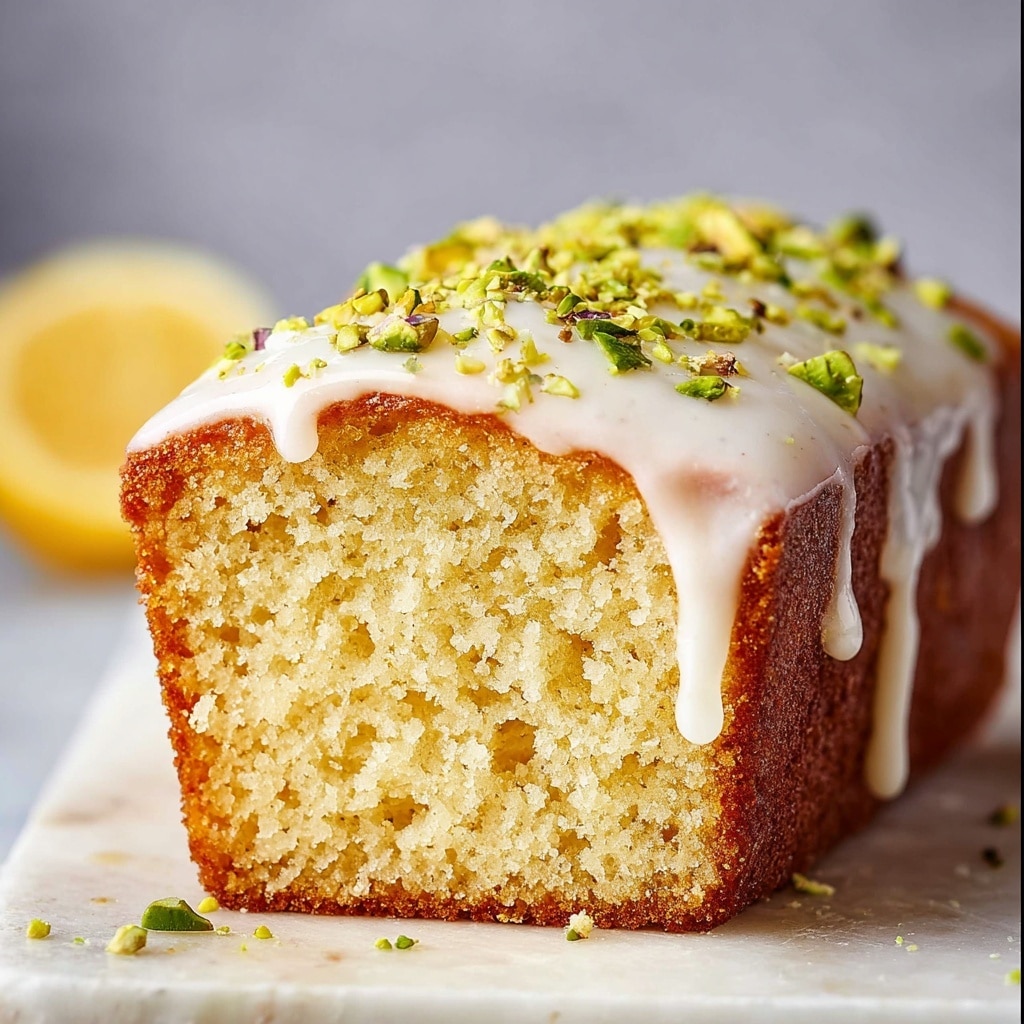 Pistachio Lemon Loaf Cake with Lemon Glaze Recipe - Recipe Image