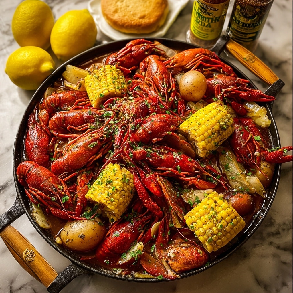 Stovetop Crawfish Boil with Garlic Butter Sauce Recipe - Recipe Image