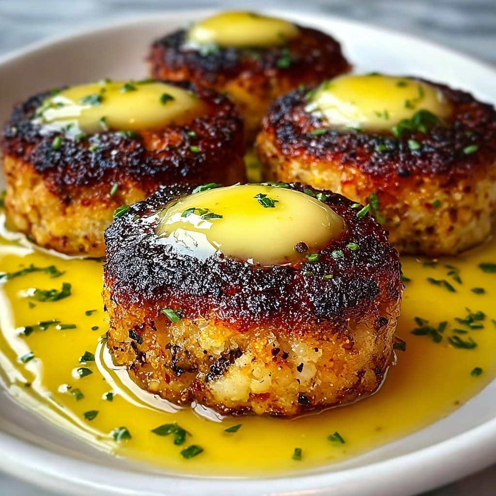 Cheddar Bay Crab Cakes with Lemon Butter Drizzle Recipe - Recipe Image