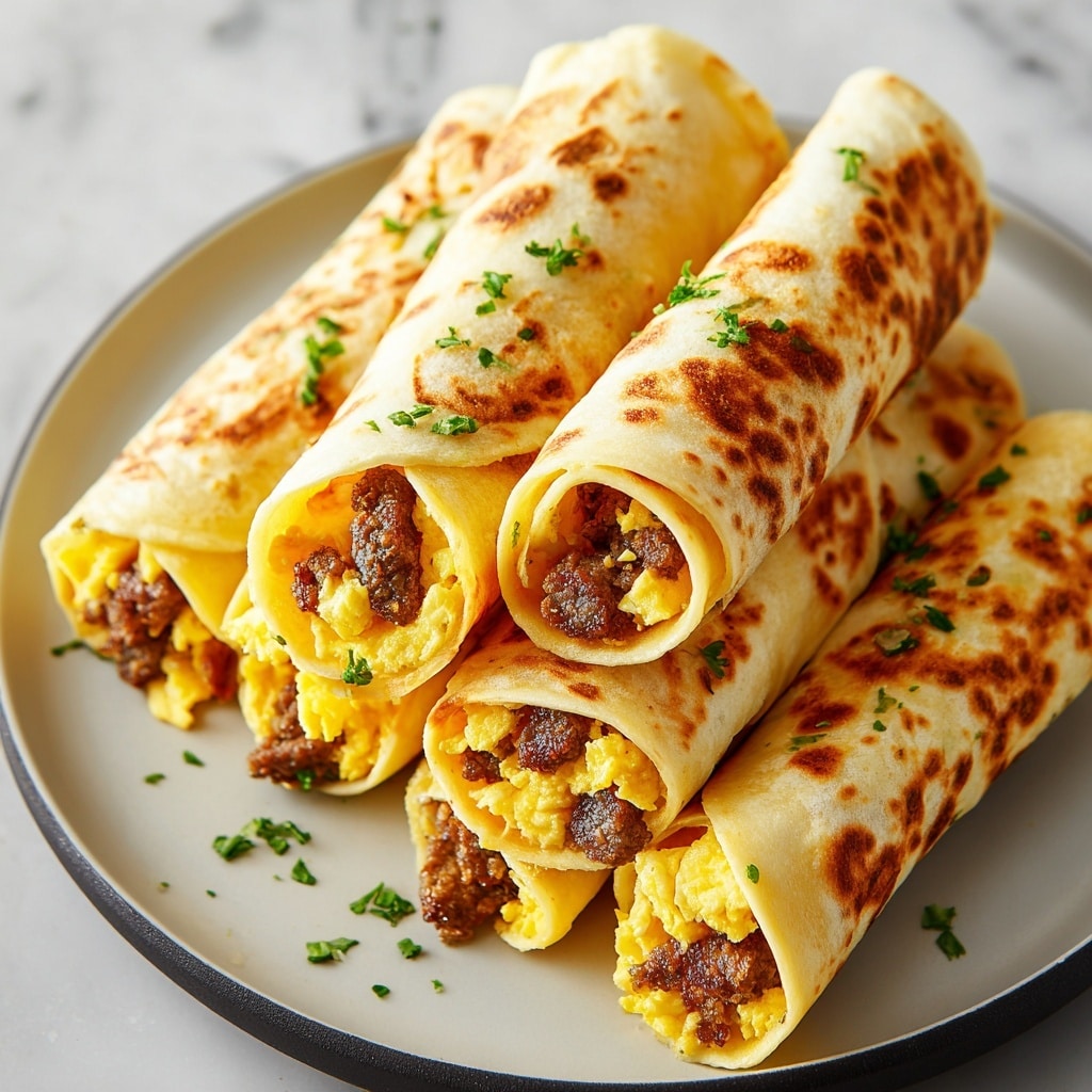 Egg and Sausage Breakfast Taquitos Recipe - Recipe Image