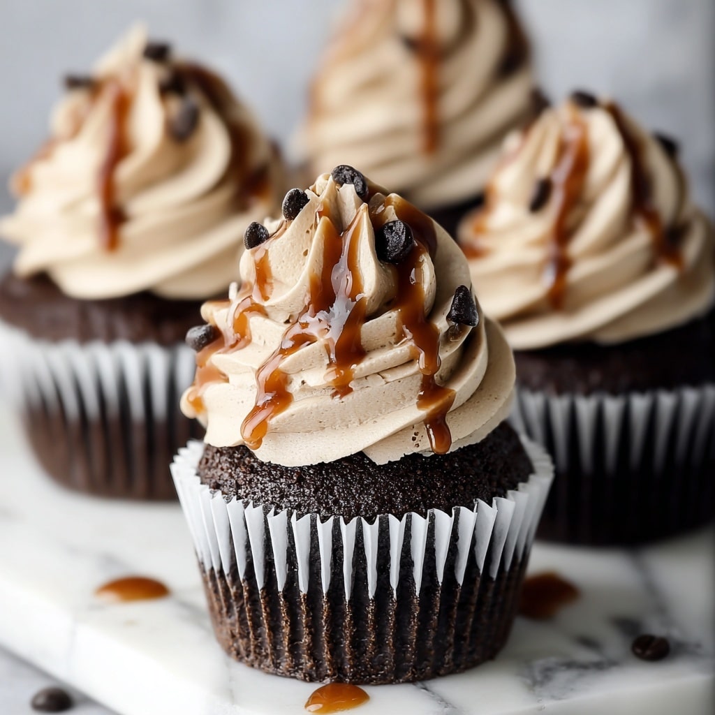 Chocolate Espresso Cupcakes with Salted Caramel Buttercream Recipe - Recipe Image