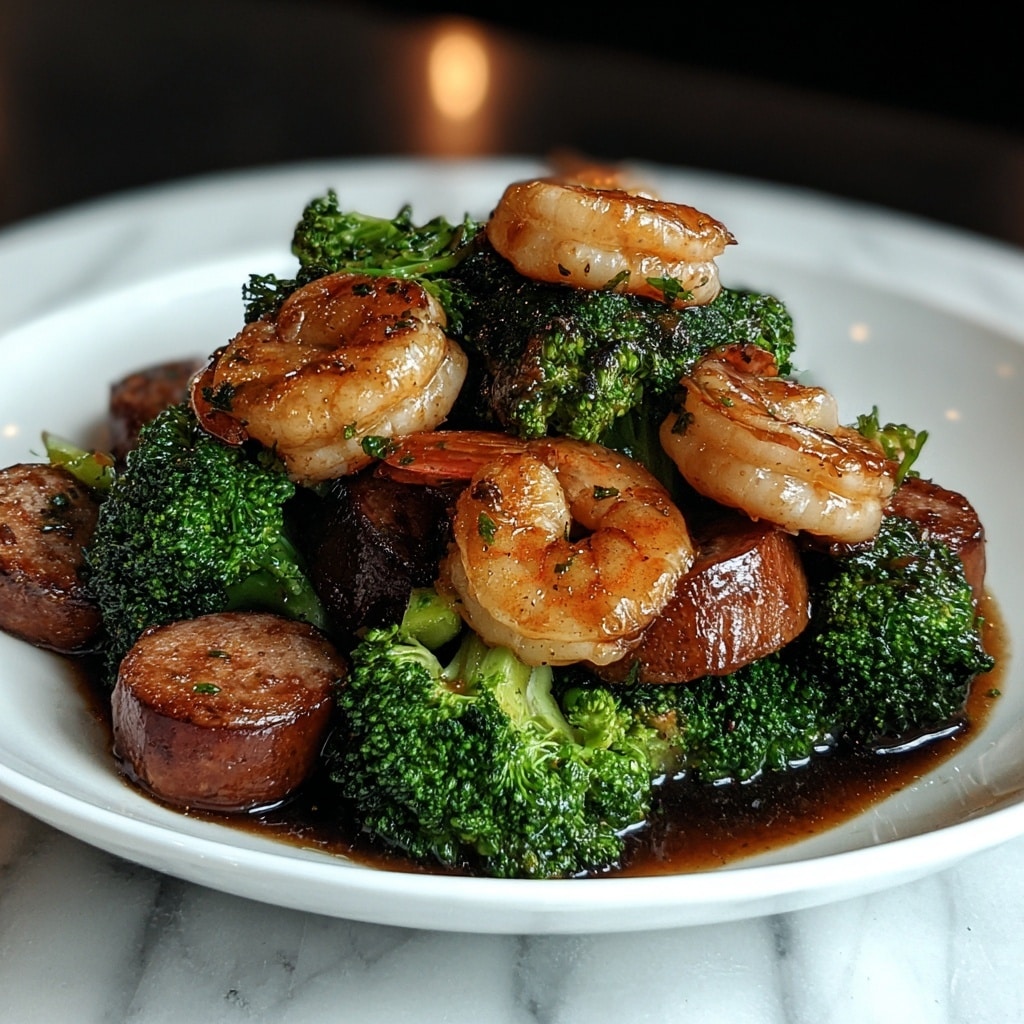 Quick Honey Garlic Shrimp, Sausage & Broccoli Meal Recipe - Recipe Image