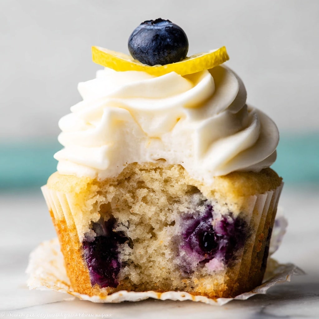 Lemon Blueberry Cupcakes with Cream Cheese Frosting Recipe - Recipe Image