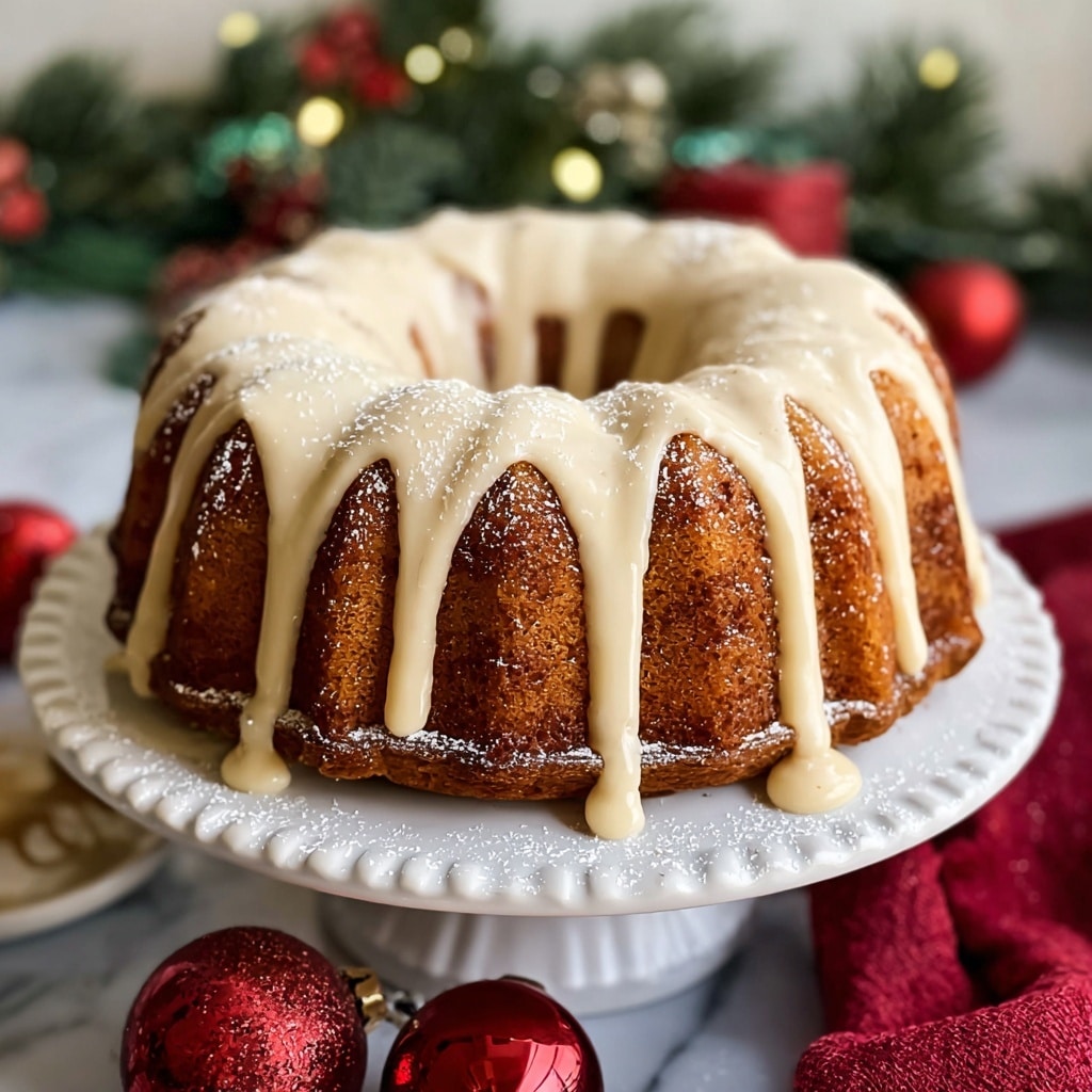 Eggnog Bundt Cake with Eggnog Frosting Recipe