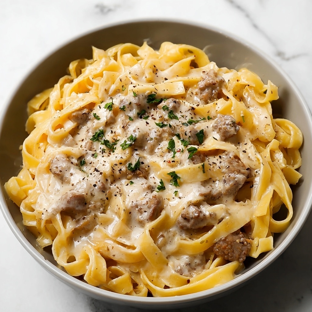 One-Pot Creamy Beef and Garlic Butter Pasta Recipe