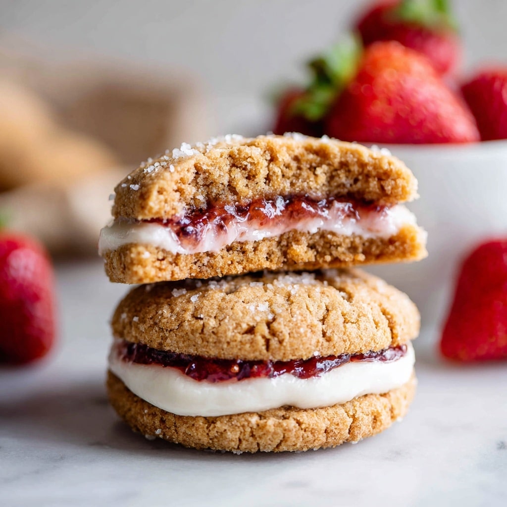 Cheesecake Cookies with Strawberry Jam and White Chocolate Recipe