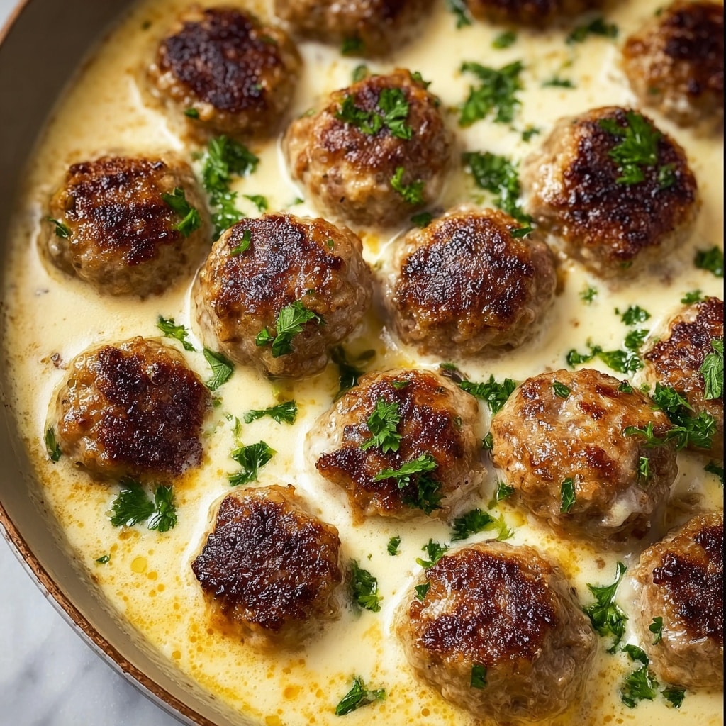 Amazing Keto Turkey Meatballs in a Creamy Parmesan Sauce Recipe - Recipe Image