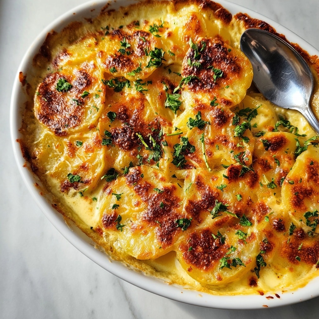 Dad’s Creamy & Cheesy Au Gratin Potatoes Recipe - Recipe Image