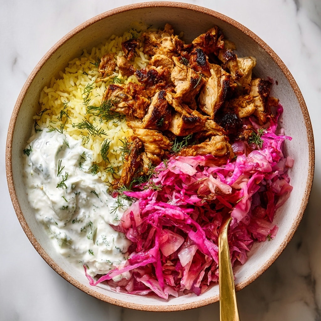 Chicken Shawarma with Lemon Rice and Feta Cucumber Sauce Recipe