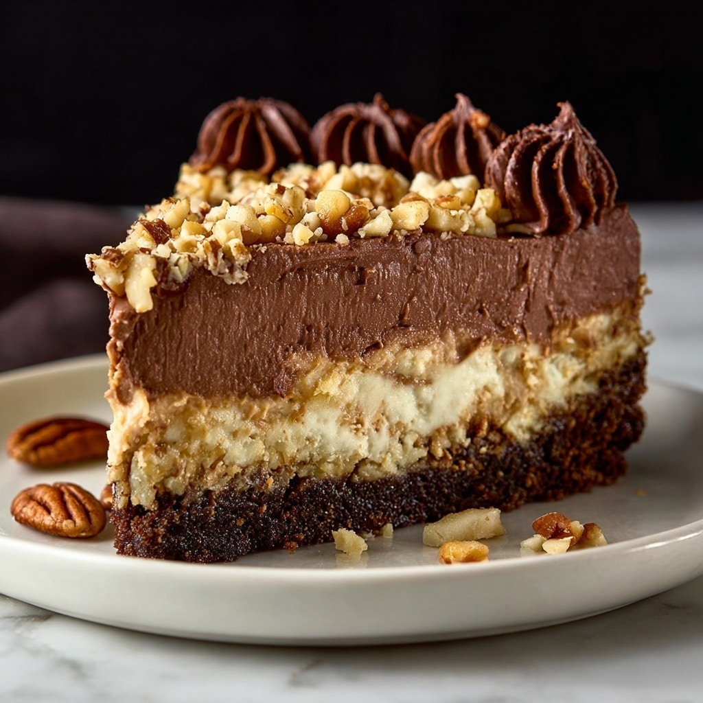 No-Bake German Chocolate Cheesecake Recipe - Recipe Image